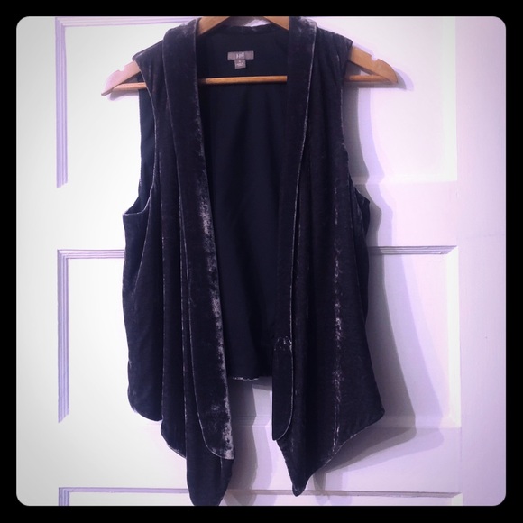 J. Jill Tops - J. Jill grey crushed velvet vest